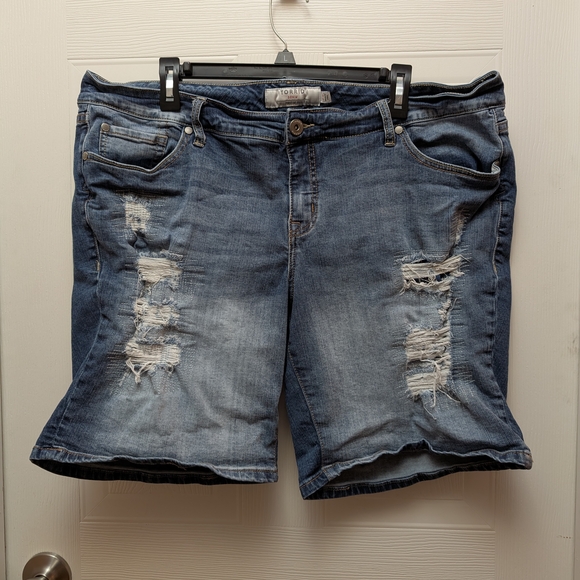 torrid Pants - Torrid Women's Ripped Blue Jean Shorts
